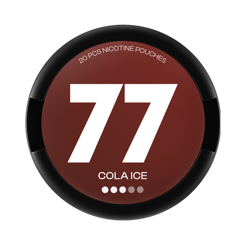 77 Cola Ice nicotine pouch can – Slim all-white, 10.4mg, 20 pouches