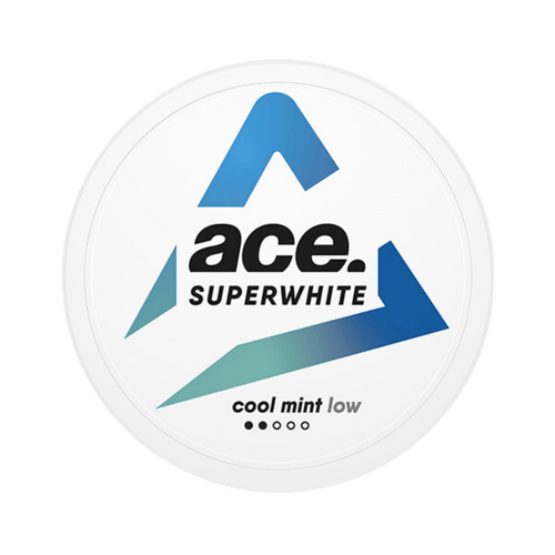 ACE Cool Mint Low nicotine pouch can – Slim all-white, 3.9 mg, 20 pouches