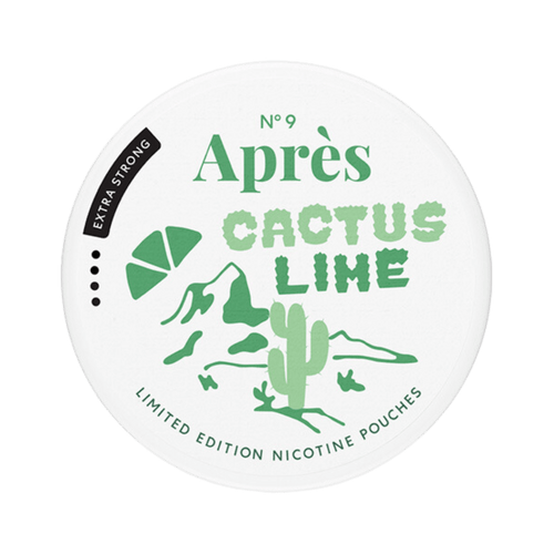 Après Cactus Lime Extra Strong nicotine pouch can – Slim all-white, 8.3mg, 20 pouches