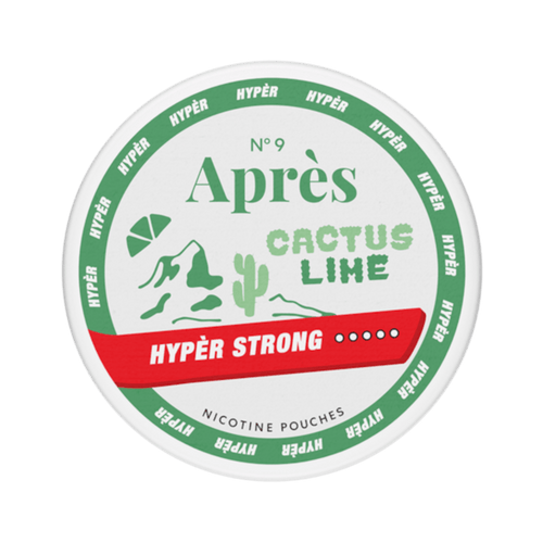 Après Cactus Lime Hyper Strong nicotine pouch can – Slim all-white, 11mg, 20 pouches