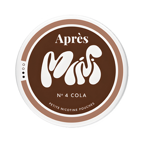 Après Cola Mini nicotine pouch can – Mini all-white format, 3.2 mg per pouch, 20 pouches
