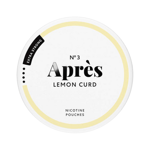 Après Lemon Curd Extra Strong nicotine pouch can – Slim all-white, 8.3mg, 20 pouches