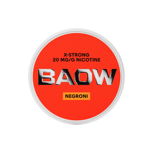 BAOW Negroni nicotine pouch can – Slim all-white, 12 mg, 20 pouches