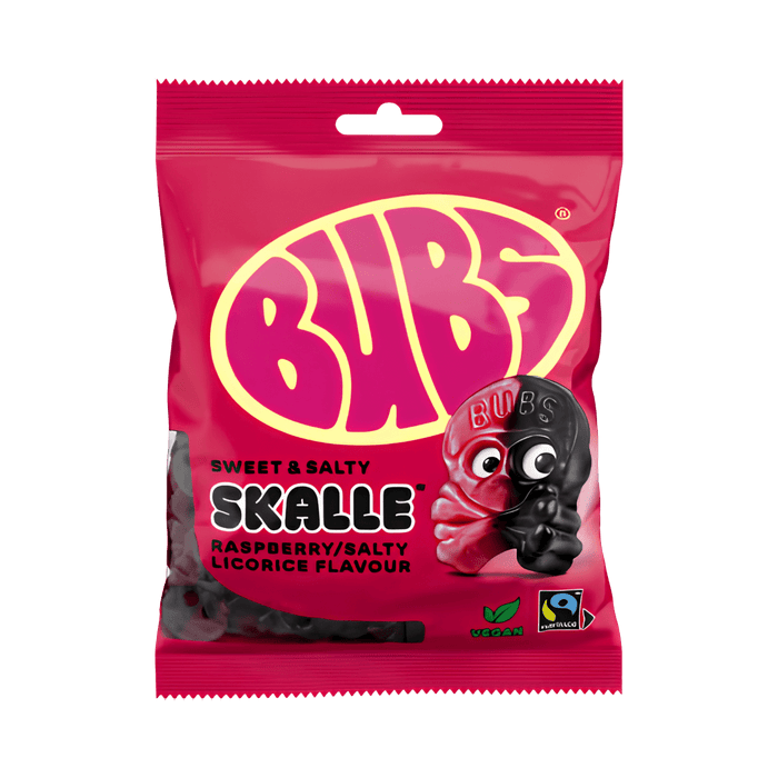 Bubs Raspberry licorice Skull 90g