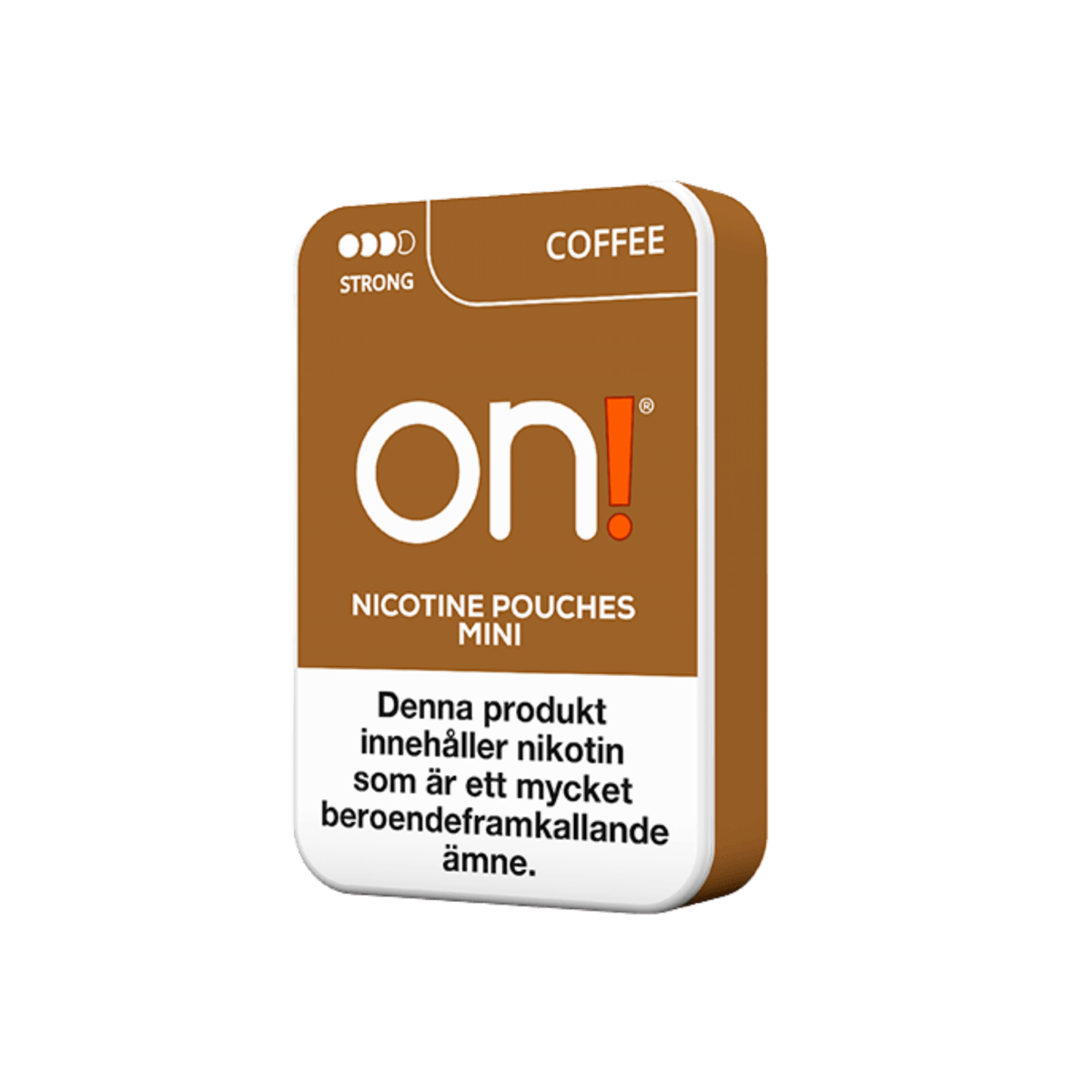 On! Coffee Strong nicotine pouch can – Mini dry, 6 mg, 20 pouches