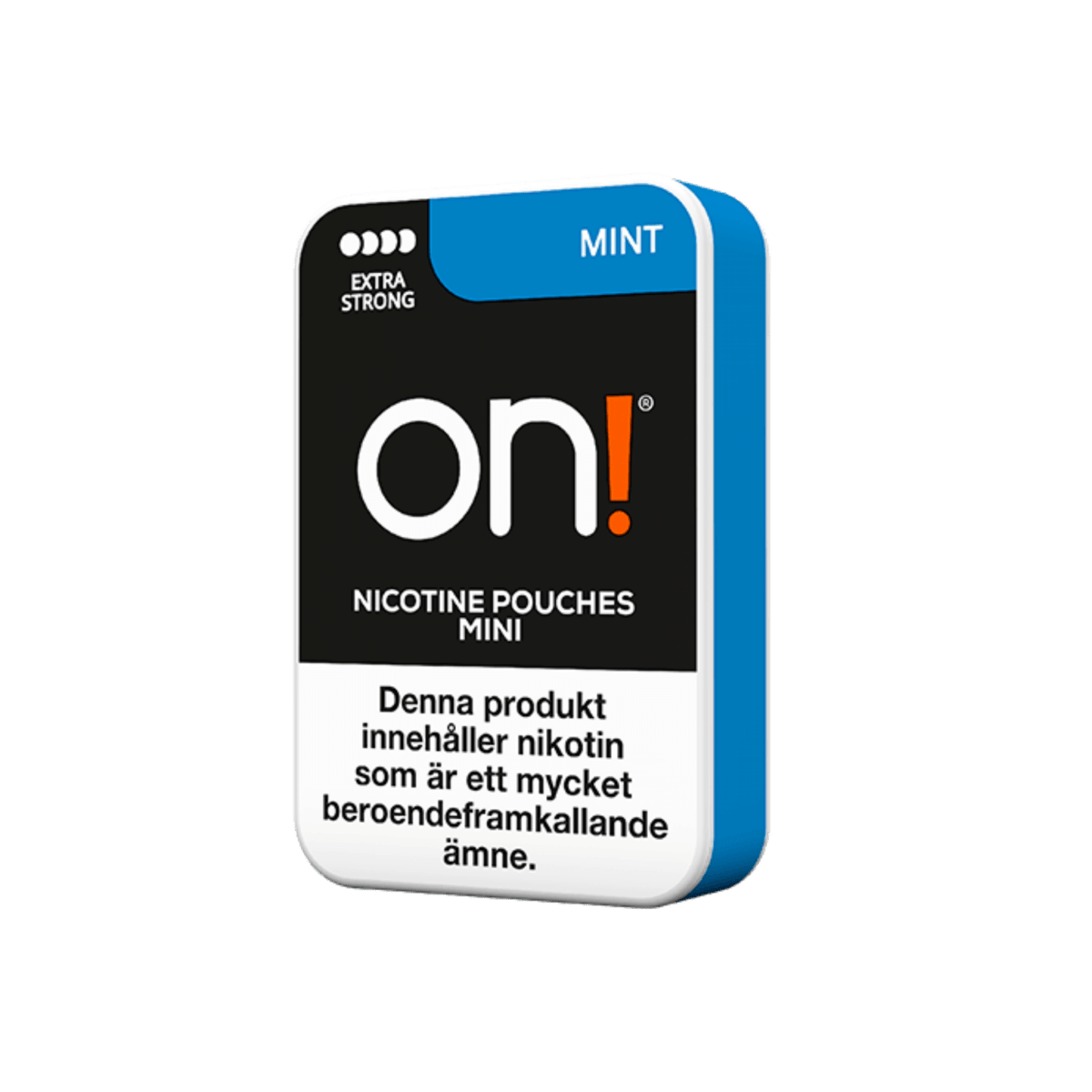On! Mint Extra Strong nicotine pouch can – Mini dry, 9 mg, 20 pouches
