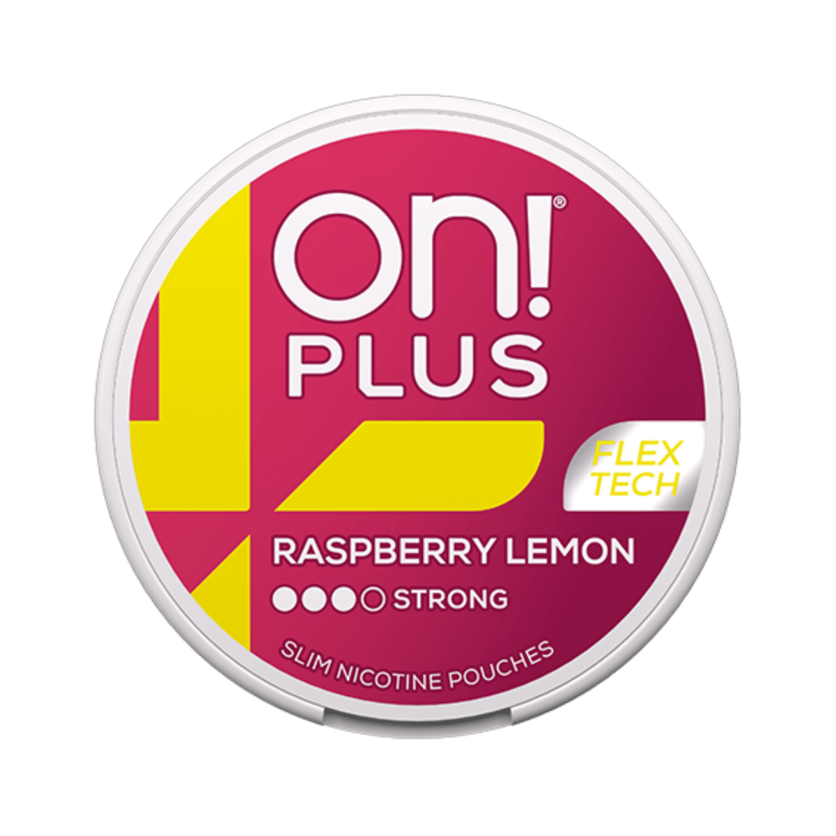 On! Plus Raspberry Lemon Strong nicotine pouch can – Slim moist, 9mg, 20 pouches