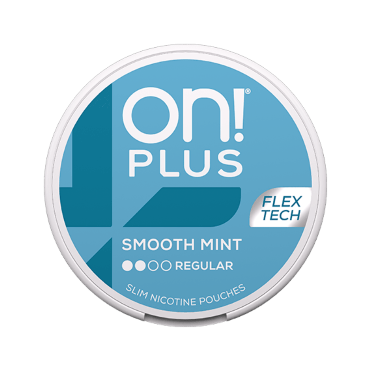 On! Plus Smooth Mint Regular nicotine pouch can – Slim moist, 6mg, 20 pouches