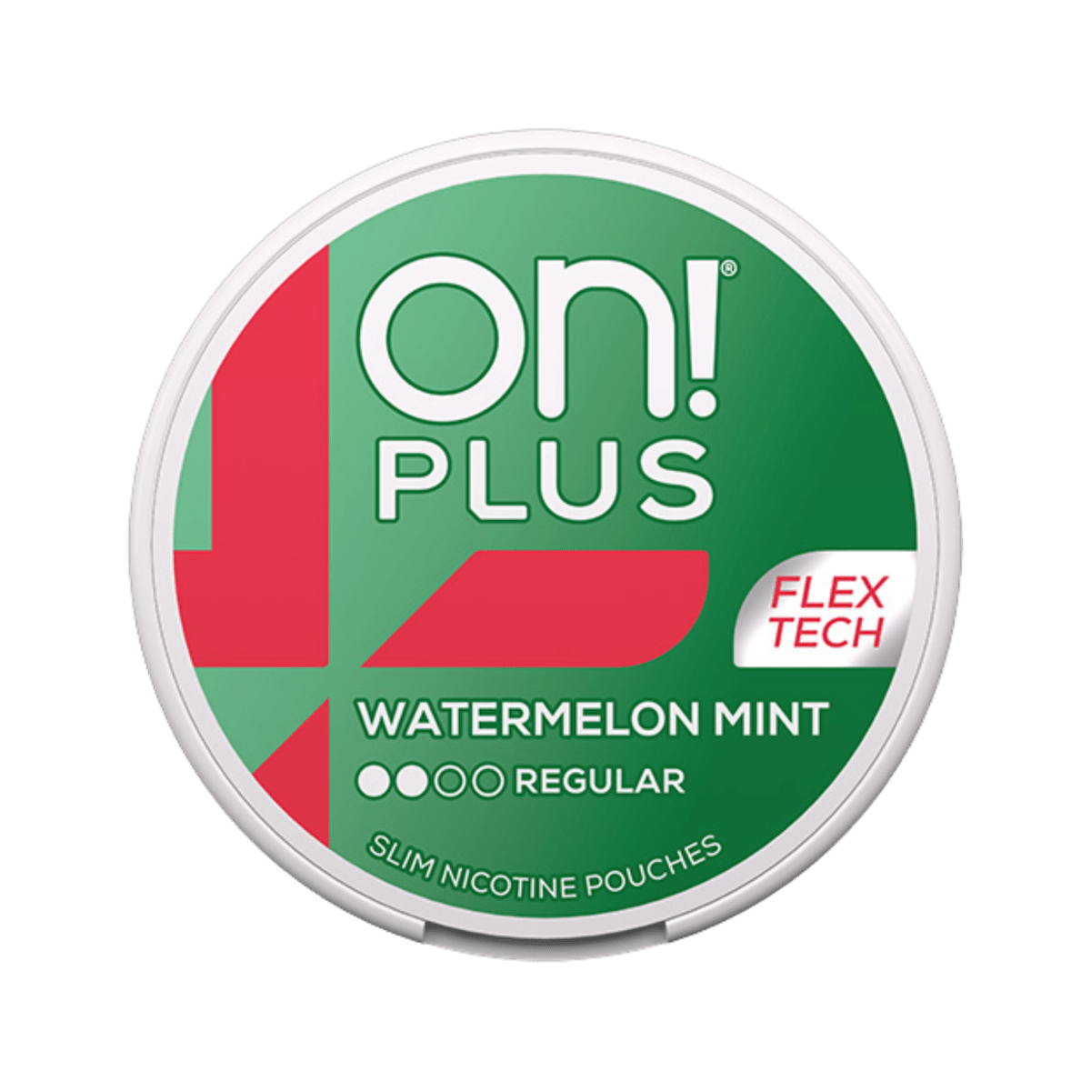 On! Plus Watermelon Mint Regular nicotine pouch can – Slim moist, 6mg, 20 pouches