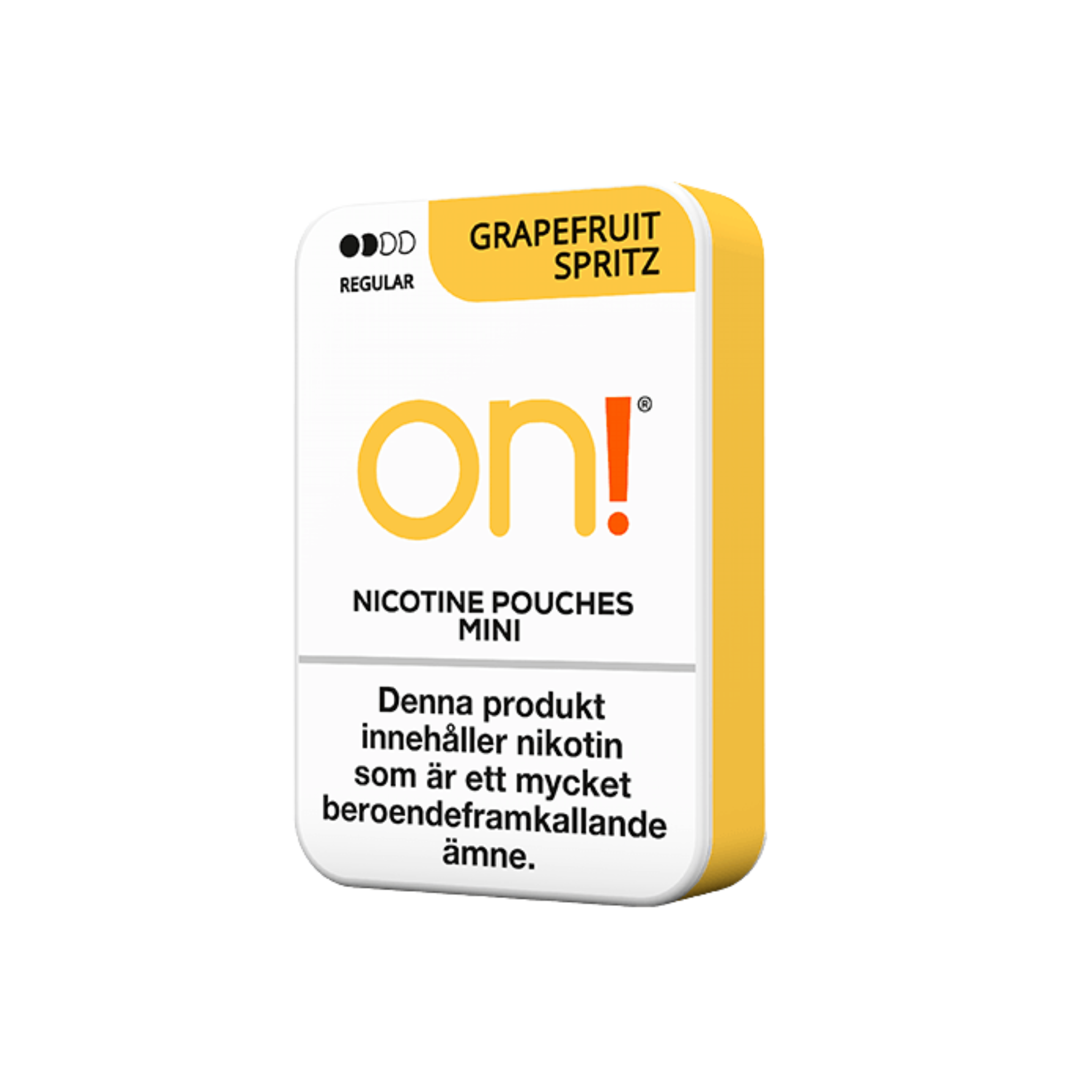 On! Grapefruit Spritz Regular nicotine pouch can – Mini dry, 3mg, 20 pouches