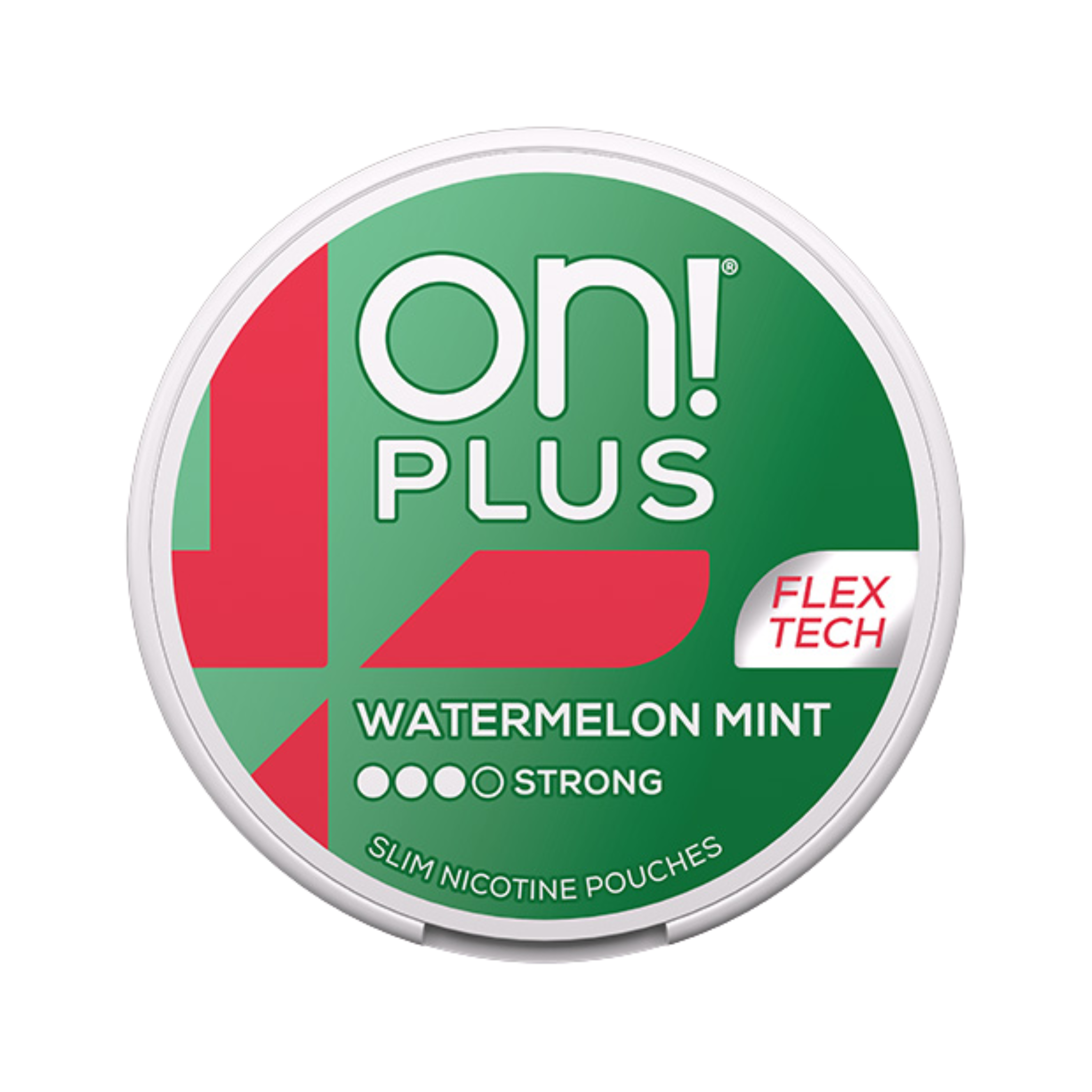 On! PLUS Watermelon Mint Strong nicotine pouch can – slim moist, 9 mg, 20 pouches