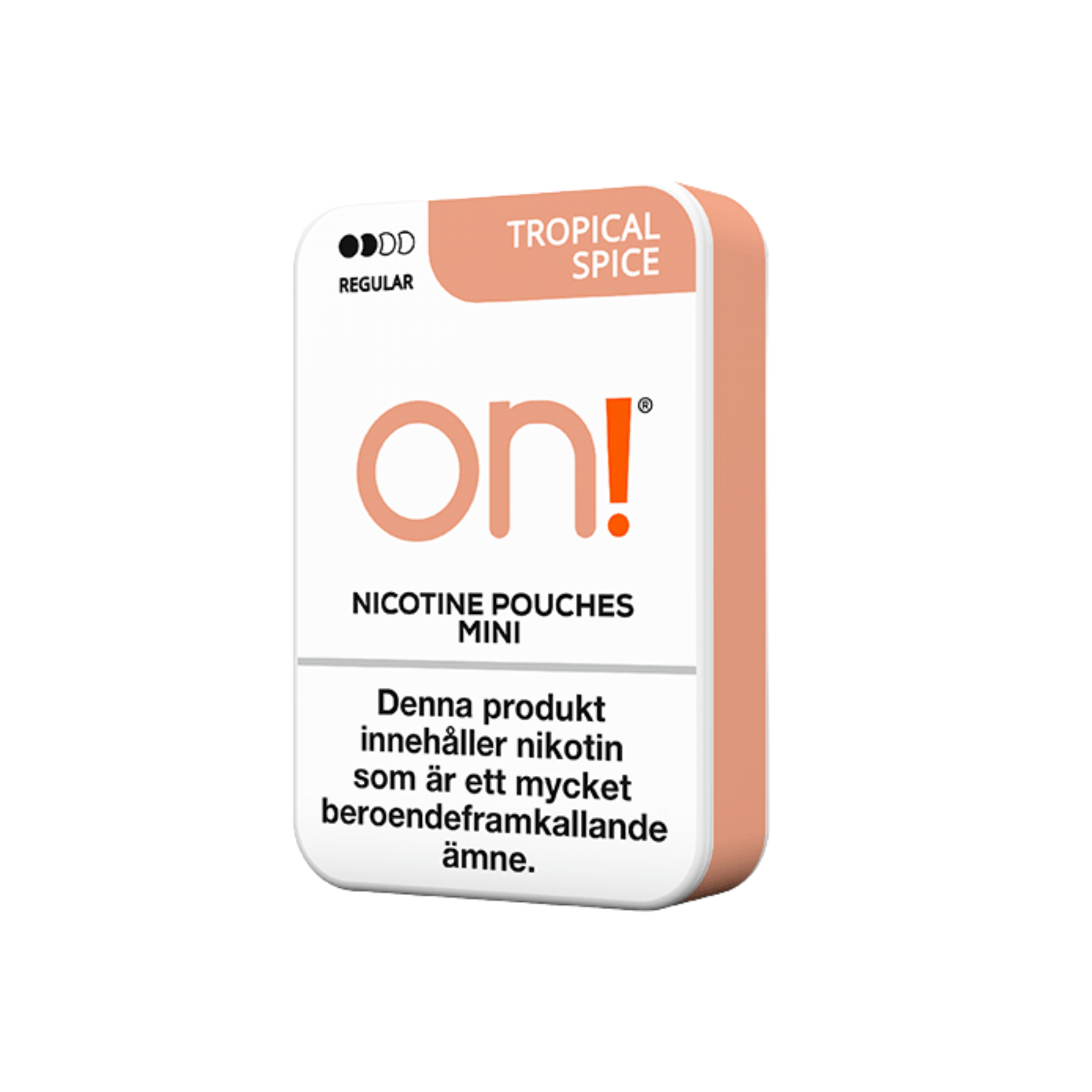 On! Tropical Spice Regular nicotine pouch can – mini dry, 3 mg, 20 pouches